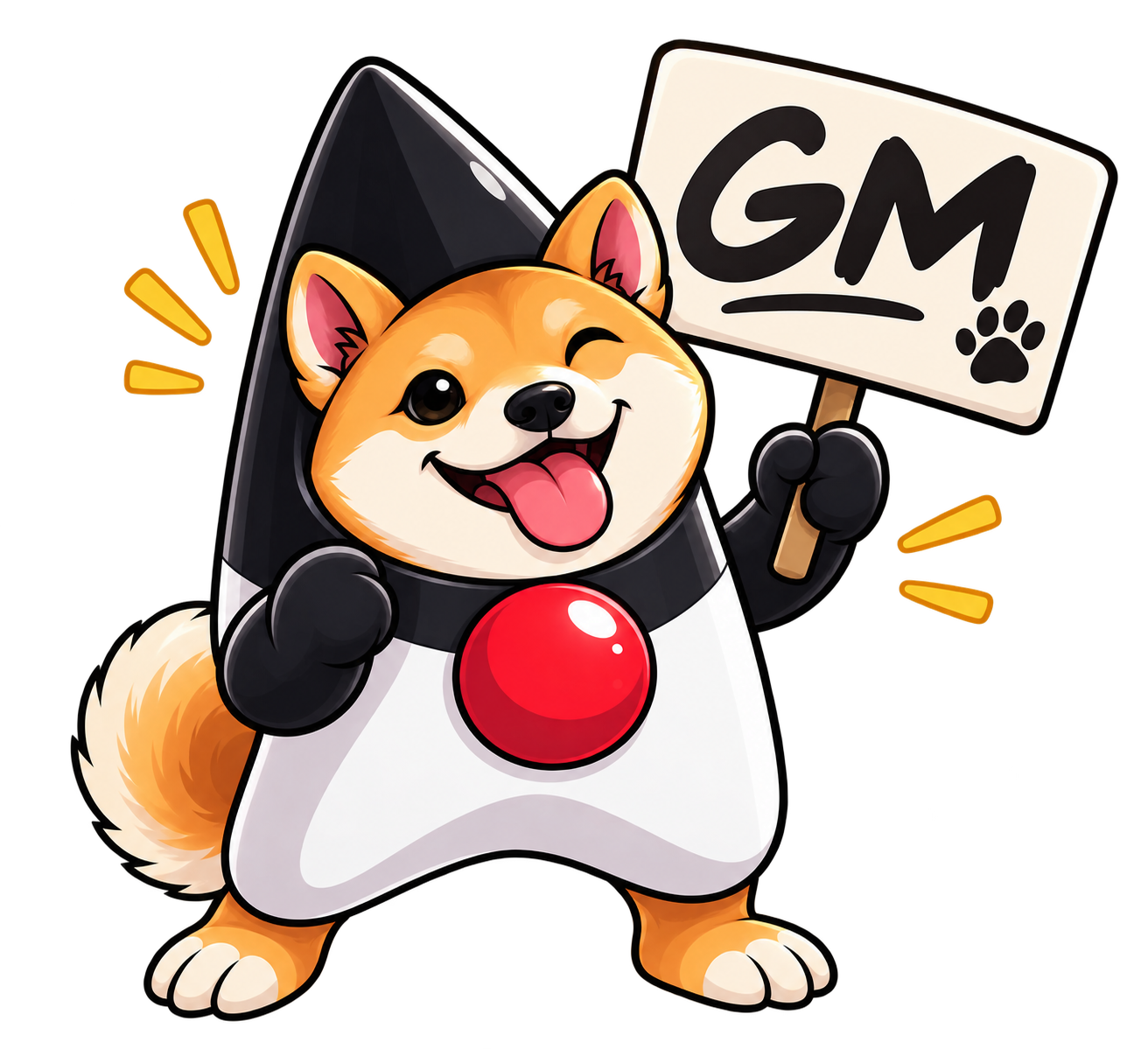 Duke holding a GM sign